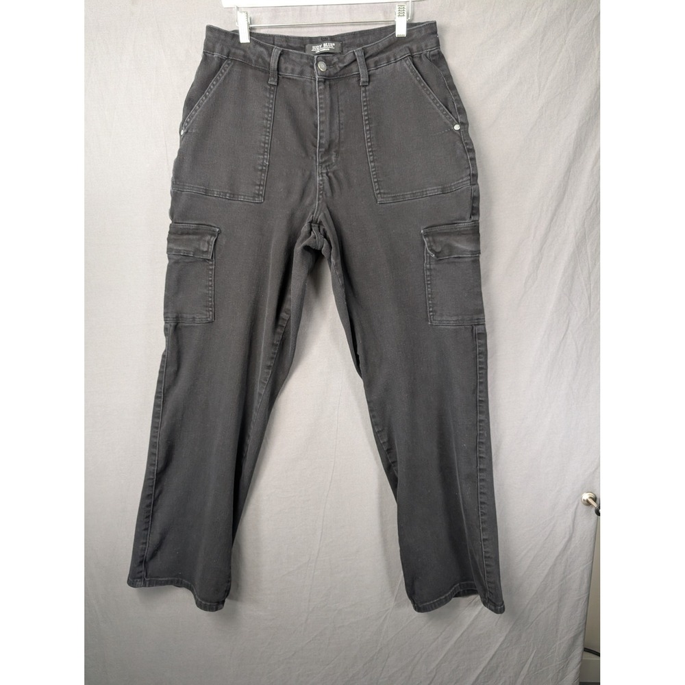 Judy Blue Black Cargo Straight‎ Leg Jeans JB88886 BK-CO Womens 14W High Rise